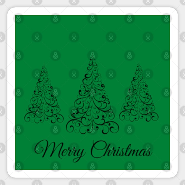 Merry Christmas in Green Sticker by dkid